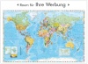 Wandkarte Welt mit Flaggen - deutsche Beschriftung